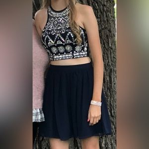 Navy blue 2 piece dress